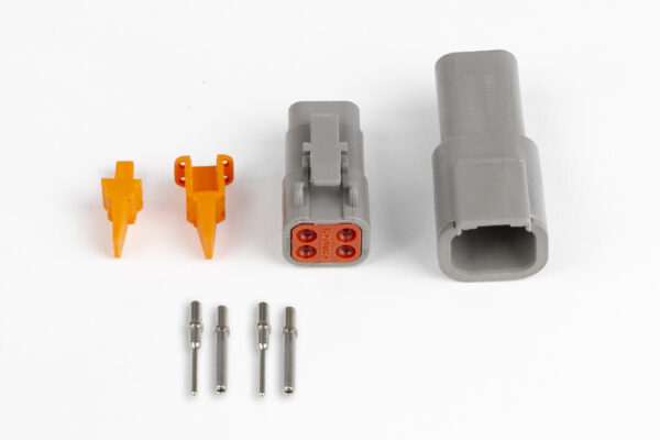 Plug and Pins Only - Matching Set of Deutsch DTM-4 Connectors (7.5 Amp)